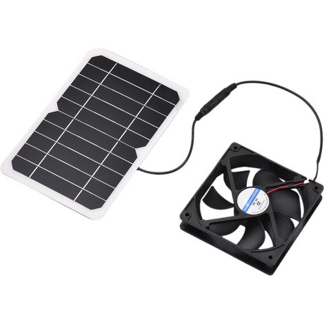 6W 5V Solarventilator mit Panel für Hühnerstall, Hundehütte, Garage, Camping – Miniatur-USB-Belüftungssystem