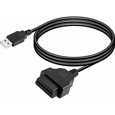 CERRXIAN OBDII femelle vs USB Un mâle de 1 m (3,3 pi), une installation intemporelle de l'OBD2 vs USB, alimentation utilisable des véhicules de GPS. (1/5)