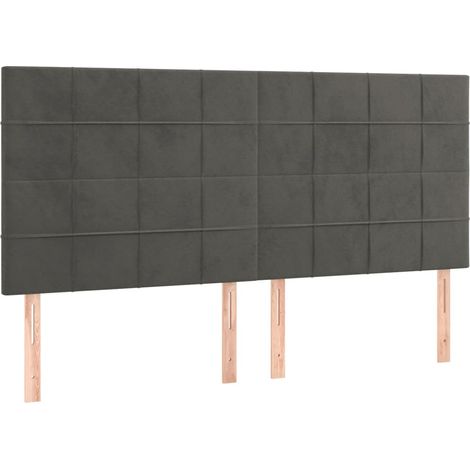 Maison Exclusive - Testiera Grigio Scuro 200x5x118/128 cm Velluto