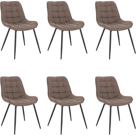 HOME DELUXE - Polsterstuhl IKALO 6er Set - Farbe: Grau / Braun - weiche Polsterung, bis 120 kg belastbar I Küchenstuhl Speisestühle Esszimmerstühle  Stuhl Polsterstuhl Esszimmerstuhl Esszimmerstühle