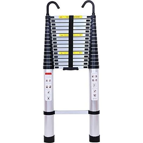 Échelle télescopique pliable multifonction de 6,2 m avec crochets amovibles, charge maximale de 150 kg, échelle extensible en aluminium, homologuée EN131 (1/5)