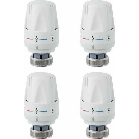 Tête De Radiateur, 4 Pièces Tête De Vanne De Radiateur, M30 X 1.5 Robinet Thermostatique Radiateur, Tête Thermostatique Pour Lavabo Salle De Bain Wc (1/4)