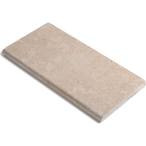 Dessus de marche Pierre d'Egypte Beige 60x30x3 cm Bord 1/2 Rond (à l'unité) - RO'MA NATURE