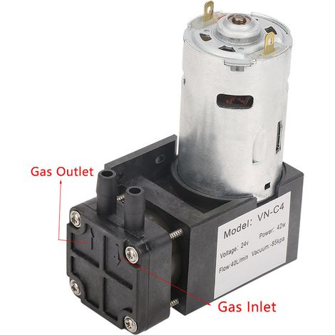 Miniatur-Ölfreie Vakuumpumpe 40 l/min VN-C4 -85 kPa 24 V DC (1/5)