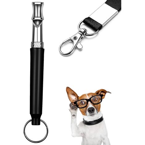Sifflet pour chien, sifflet pour faire taire le chien du voisin qui aboie, sifflet de dressage pour chien à ultrasons silencieux et réglable (noir) (1/5)