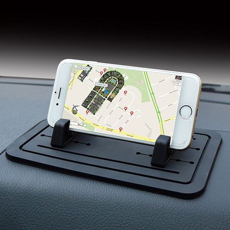 Support de téléphone de voiture en silicone avec tapis antidérapant, fixation pour tableau de bord, compatible GPS/GSM, universel : iPhone 14/13/12/11, Samsung Galaxy A/S21 FE, Huawei Nova