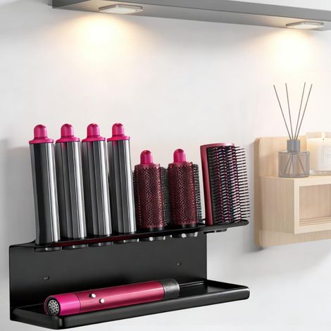 Support Mural sans perçage pour Dyson Airwrap – Porte sèche-Cheveux, lisseur et Fer à boucler, Rangement pour Accessoires de Coiffure, Organiseur de Salle de Bain (1/5)