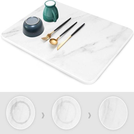 Alfombrilla de cocina absorbente, de secado rápido y resistente al calor (40 x 30 cm, gris)