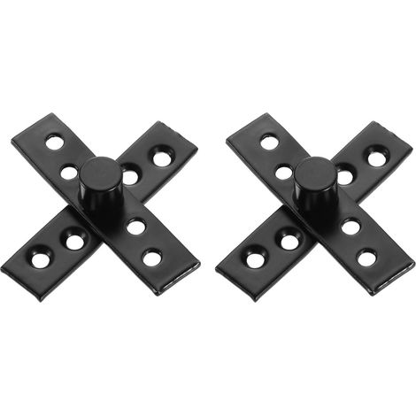 2Pcs Pivots Rotatifs 360 Degres, 75 x 18mm Axe Central En Acier Inoxydable Charniere Cachee Integree Pour Portes De Placard Battantes De Cuisine Domicile, Noir (1/5)