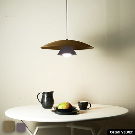 Lampe de suspension en velours - OLEMI VELVET PEYOTE - SPARROW (1/2)