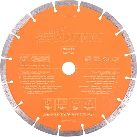 Evolution Diamond Disc Cutter Blade 230mm