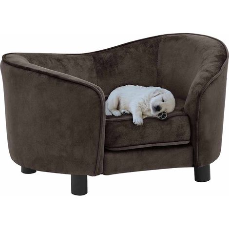 vidaXL Sofá para perro felpa marrón 69x49x40 cm (1/4)