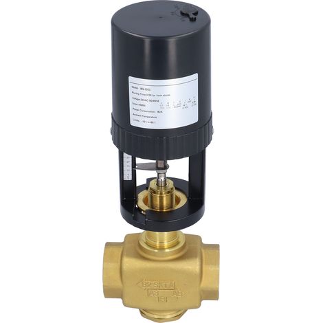 Vanne motorisée électrique 2 voies en laiton, régulation BSP DN32, accessoire industriel AC 24V, contrôleur de débit pour tuyauterie. (1/5)