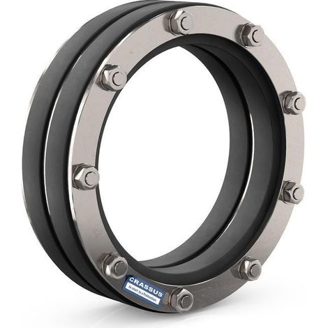 CR Pressdg. Typ DD-GR, DN250, AD 0-225mm gerippte Medien, 1 bar, Dg.: 40mm, V4A