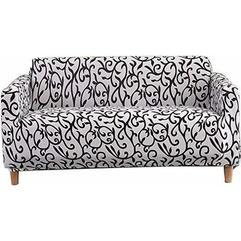 BRAVIX Housse de Canapé Élastique Housse de Canapé Extensible 1/2/3/4 Places Salon Couverture Sofa Housses Spandex Décor Full Surrounded (4 Seater 235-300CM)