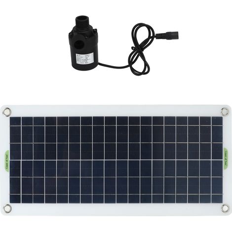 Kit de pompe à eau solaire 30 W en silicium polycristallin, débit de 800 L/h, pour camping-car, serre et camping. (1/5)