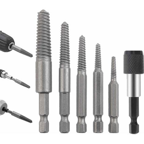 Screw Extractor Kit, 6-Piece Chrome-Molybdenum Steel Screw Extractor Kit, Wear-Resistant Drill Accessories for Broken Screw Extractors for Workmen, Household Extractor Kit (1/5)