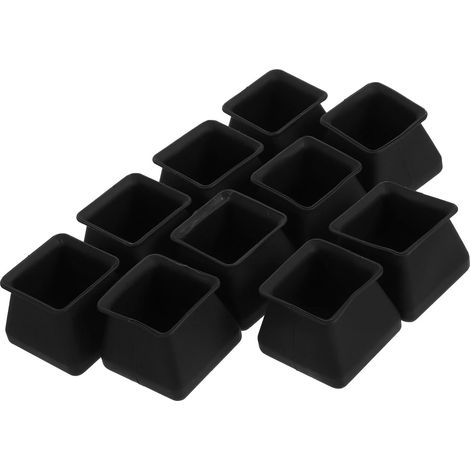 prot ge pieds de chaise carr s en silicone noirs lot de 16 (1/5)