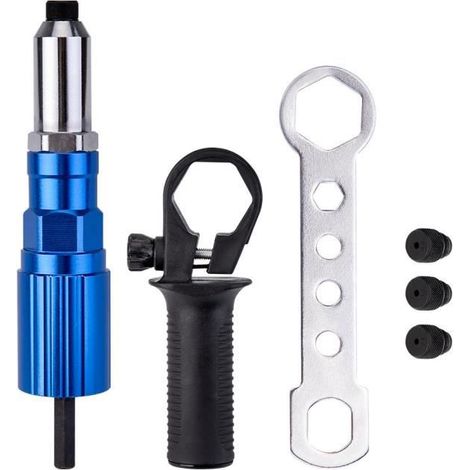 Alliage d\'aluminium - Adaptateur de pistolet de rivetage électrique professionnel, Kit\'outils à main pour per (1/4)