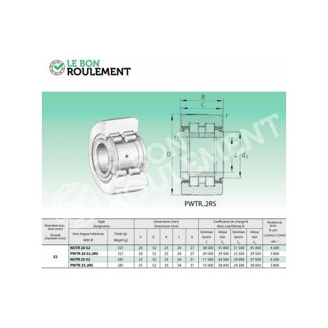 Galet de came PWTR2052-2RS