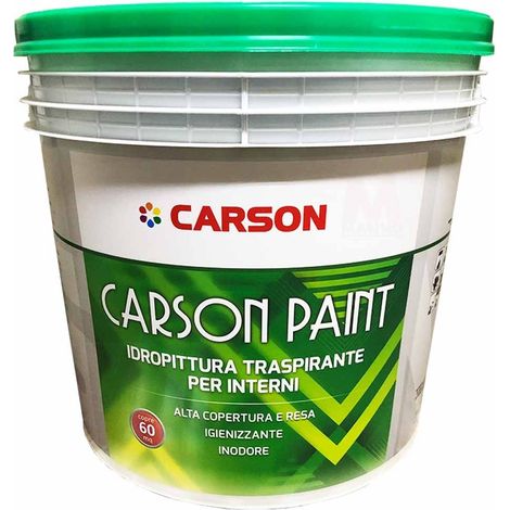 Pittura murale traspirante bianca Idropittura per interni Carson Paint 14 LT (1/4)