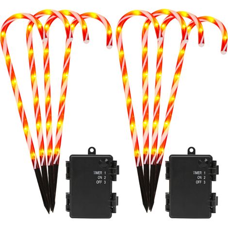 SWANEW Luci di Natale all'aperto. set di 8 luci di canna di Natale. luci a led per giardino all'aperto (1/5)