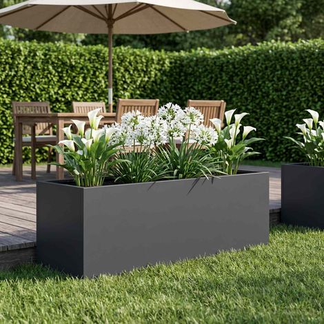 vidaXL Macetero de Jardín Gris antracita 80 x 30 x 30 cm (1/5)
