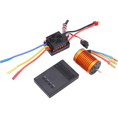 Moteur brushless F540 4370KV avec variateur électronique étanche 60A et carte de programmation pour voiture RC 1/10 (1/5)