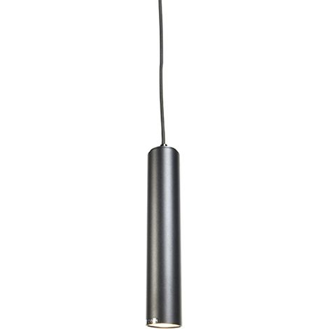 QAZQA + Lampada a sospensione tuba - Moderno - Acciaio - Nero - Cilindro/Oblungo GU10 Max. 1 x 5 Watt (1/4)