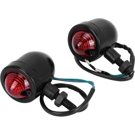 Clignotant Moto Feu Rouge Lampe Indicateur de Virage Accessoire de Modification Noir (1/5)