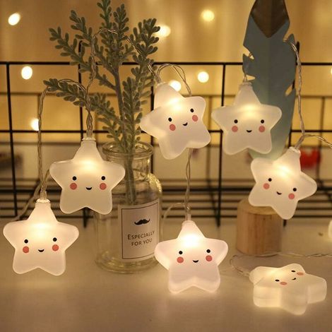 Niedliche Baby-/Kinderlampe, Schlafzimmerlampe, Flurdekoration, kleines Nachtlicht, Lichterkette für Halloween, Weihnachten und Partys, 10 LEDs, batteriebetrieben, Partydekoration (1/5)