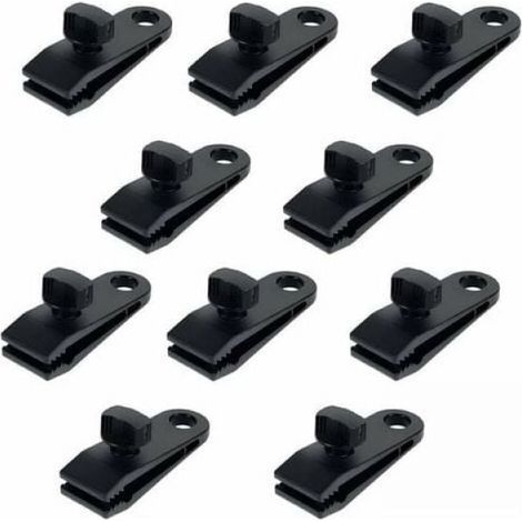 10 Pcs Clips de Tente en Plastique Clips de Bâche Sécurise Multifonctions Pinces pour Tente en Nylon Pinces à Bâche pour Camping, Bâches, Caravane, Toile d'Ombrage de Jardin (1/5)