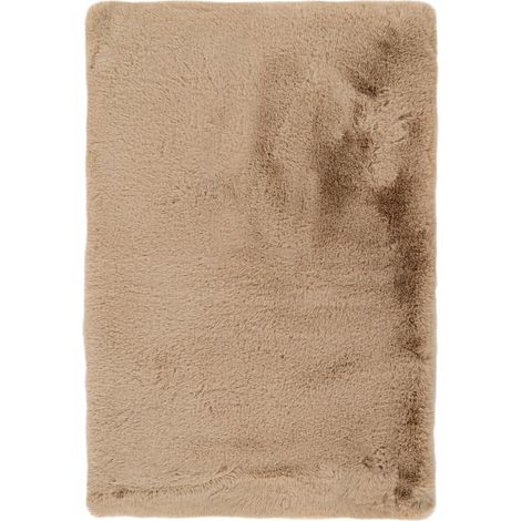Tappeto da bagno Rabbit Beige in pelliccia sintetica (1/4)