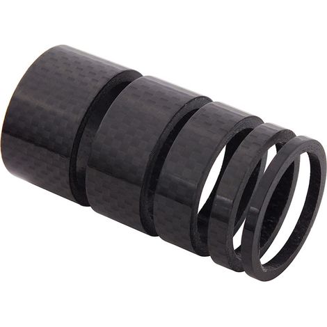 Entretoises de potence en fibre de carbone 28,6 mm - Entretoises d'axe de direction de fourche de vélo - Kit de cinq pièces (3 mm, 5 mm, 10 mm, 15 mm et 20 mm) - Accessoires de réglage de la hauteur p (1/5)