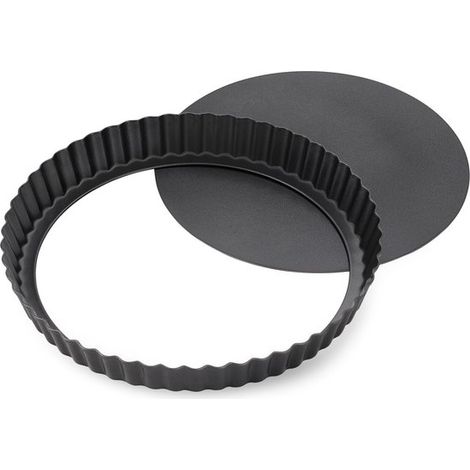 Moule à gâteau à fond amovible – antiadhésif, en acier au carbone, durable, avec bord cannelé, pour quiches, brownies et tartes aux fruits. Non disponible. (1/5)
