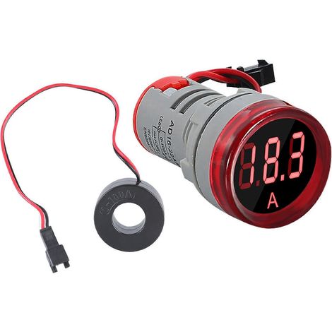 Ampèremètre numérique à affichage LED 0-100 A, calibre 22 mm, testeur d'ampères, applications (rouge) (1/5)