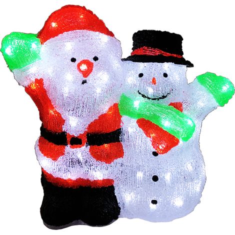 Acryl Weihnachtsmann + Schneemann 90 LEDs kaltweiß-MLK043 (1/5)