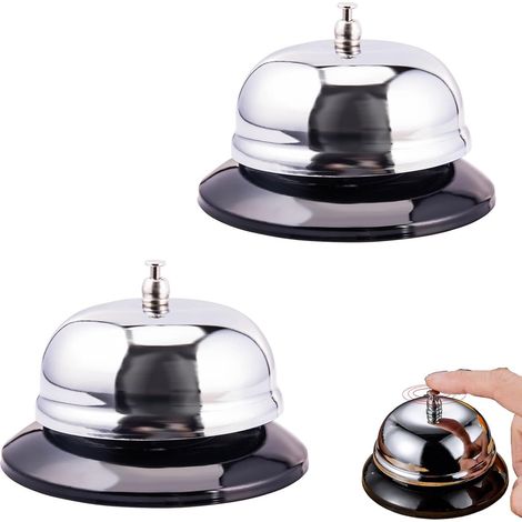 2 campanas de servicio de acero inoxidable para restaurante, multiusos, para hotel, cocina, bar y restaurante (8,5 x 5,5 cm, plateadas) (1/5)