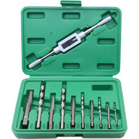 Extracteur de vis cassée 11 pièces forets à vis cassées et ensemble d'extracteur boulons attaches retirées outil de retrait foret kit d'outils de suppression de goujon de boulon (1/4)