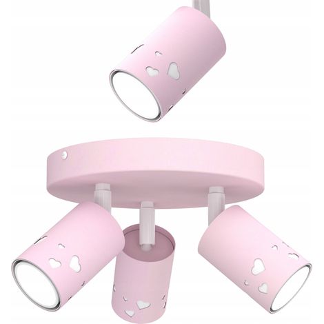 Kinder-Deckenleuchte, LED-Lampe für Mädchen, GU10, Herzen, Rosa (1/5)