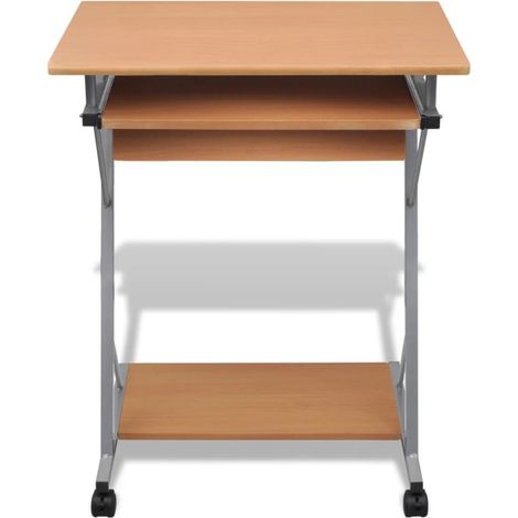 vidaXL Scrivania per Computer con Ripiano Estraibile Marrone