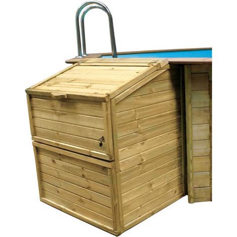 Coffre de filtration en bois traité autoclave pour piscine – Hauteur 119 cm – Protection système filtration – Esthétique et sécurité enfants – Sunbay (1/7)