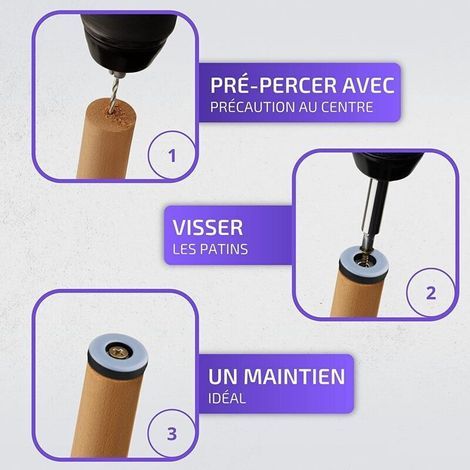 Patin pour meuble Patins De Meubles En Téflon Avec Vis 20 Pièces Rond Ø 30 Mm, Épaisseur: 6 Mm Protecteur De Sol Planeur Ptfe Planeur Teflon (1/3)