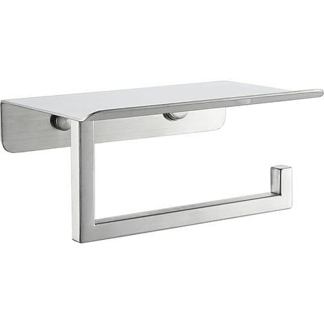 Étagère Porte-Papier Toilette, Support de Rouleau de Papier Toilette avec étagère pour téléphone, Distributeur de Papier de Soie en Acier Inoxydable 304 de 12,7 cm, Support Mural à Finition (1/5)