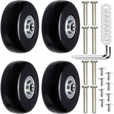 Roulette Valise, 4Pièces Valise Roues de Rechange Valise Roues Remplacement Roue de Valise Universelle Bagages Essieux et (1/4)