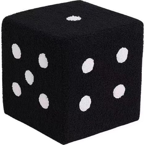 Tabouret cube souple, confortable, simple, chaleureux et robuste pour salon ou chambre à coucher, noir, 20 x 20 x 20 cm (1/5)
