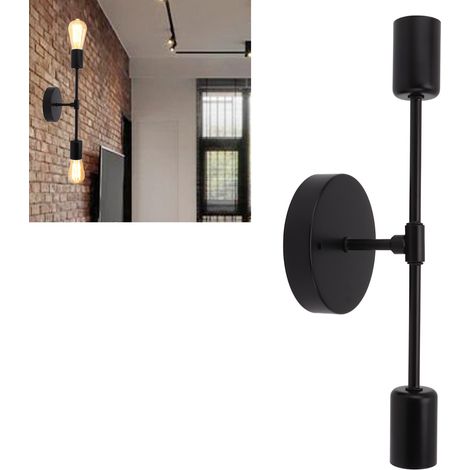 Applique murale créative à double tête, applique murale personnalisée de style américain pour couloir ou chambre, douille E27/E26, support de lampe pour miroir de salle de bain. (1/5)
