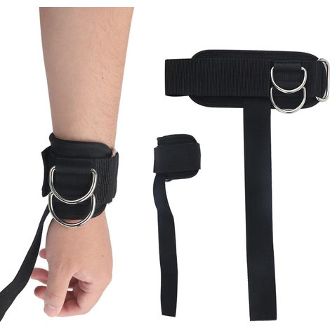 Lot de 2 sangles de poignet pour haltérophilie, sangles d'haltérophilie avec anneaux en D, sangles de soulevé de terre pour machine à câbles, sangles de musculation pour haltérophilie et soulevé de te