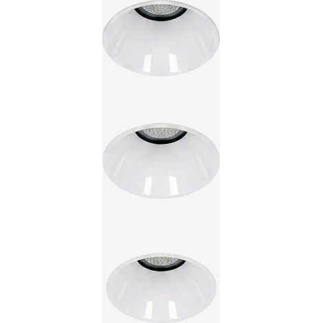 SKLUM Pack mit 3 rahmenlosen, runden, eingelassenen LED-Downlights Ø3,6 cm aus Aluminium Orelva Weiss (1/5)