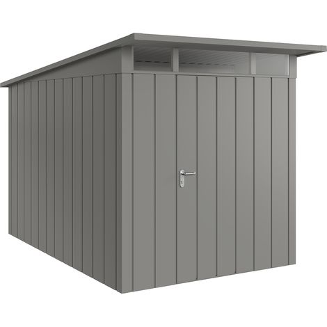 Hörmann Metall-Gerätehaus "Juno" mit Pultdach, JPD7 - Modern, 214 x 310 cm (B x T), graualuminium, 1-flüglige Tür, Anschlag rechts (1/5)